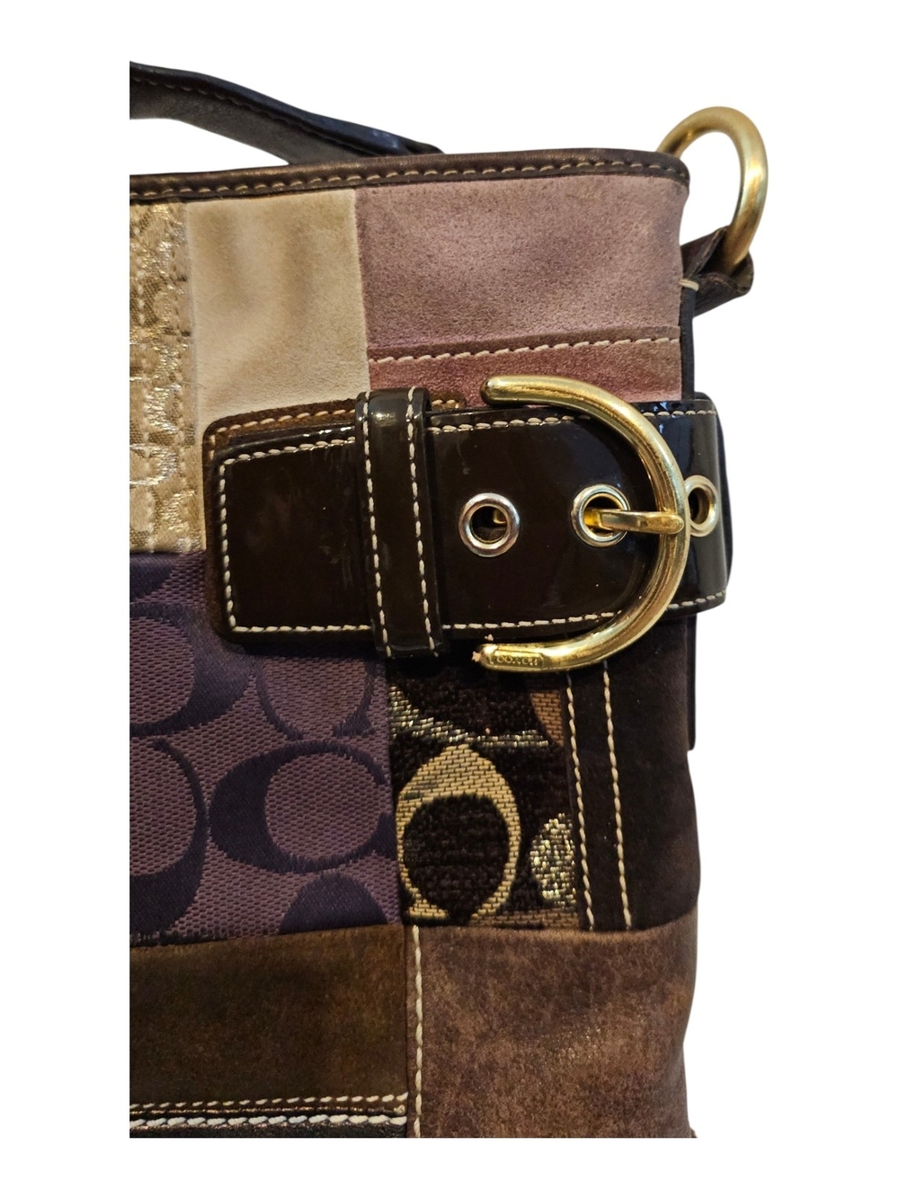 Y2k Coach Eva Holiday Patchwork Crossbody Bag Purse Style # 3573 - Picture 11 of 16